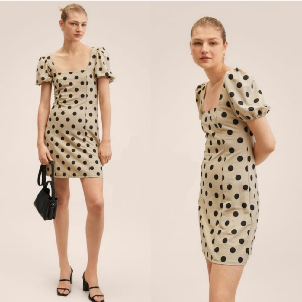 MANGO Polka dot short dress